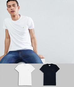 2 футболки (черная/белая) Farah - Черный