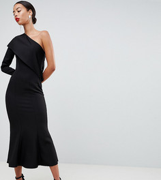 Платье миди на одно плечо ASOS DESIGN EXCLUSIVE Tall - Черный