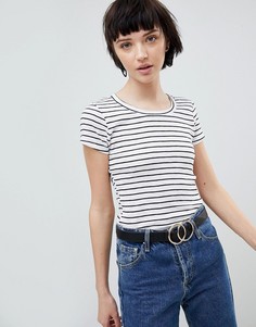 Узкая футболка из органического хлопка с карманом New Look - Белый