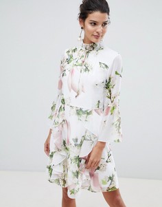 Платье с цветочным принтом и оборками Ted Baker - Мульти