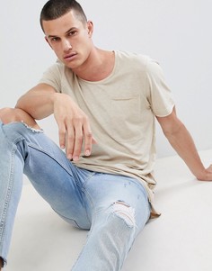 Удлиненная футболка с карманом и вставкой Jack &amp; Jones Originals - Розовый
