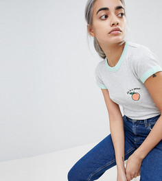 Футболка с принтом Lifes a Peach Brave Soul Petite - Серый