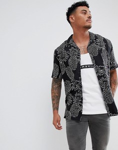Черная оверсайз-рубашка с принтом ананасов ASOS DESIGN - Черный