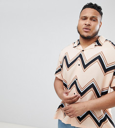 Оверсайз-рубашка в полоску ASOS DESIGN plus - Розовый