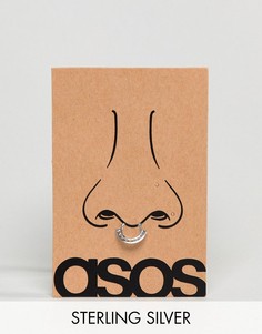 Серебряное кольцо для носовой перегородки с ацтекским дизайном ASOS DESIGN - Серебряный