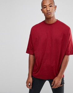 Оверсайз-футболка с широкими отворотами на рукавах ASOS - Красный