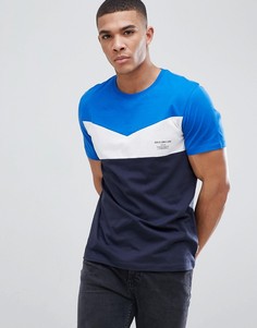 Футболка в стиле колор блок Jack & Jones Core - Синий