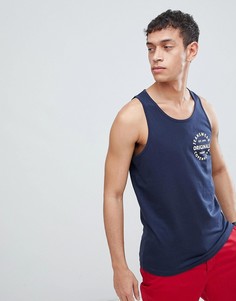 Майка с логотипом на груди Jack &amp; Jones Originals - Темно-синий