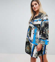 Платье с запахом, принтом и окантовкой ASOS DESIGN Curve - Мульти