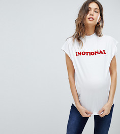 Футболка с надписью Supermom Maternity - Белый