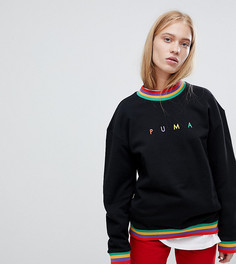 Черный oversize-свитшот из органического хлопка Puma - Черный