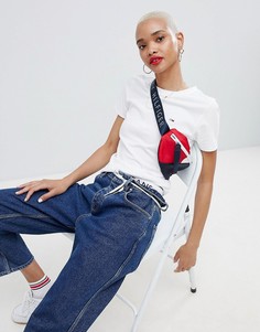 Футболка бойфренда с логотипом-флажком Tommy Jeans Classics - Белый