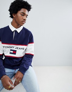 Темно-синее поло с логотипом в стиле 90-х Tommy Jeans Sailing Capsule - Темно-синий