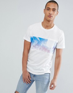 Свободная футболка с принтом на вставке Jack &amp; Jones Originals - Белый