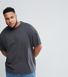 Черная выбеленная oversize-футболка с круглым вырезом ASOS DESIGN Plus - Черный