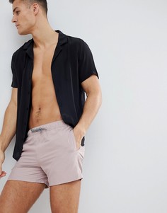 Короткие шорты для плавания пыльно-розового цвета ASOS DESIGN - Коричневый