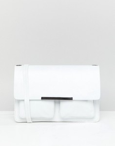 Кожаная структурированная сумка через плечо ASOS DESIGN - Белый