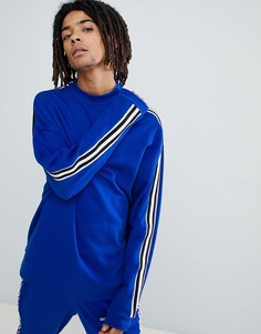 Синий оversize-свитшот с полосками ASOS DESIGN - Синий