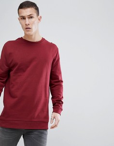 Длинный бордовый свитшот ASOS - Красный