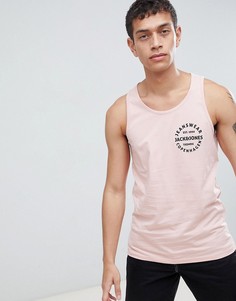 Майка с логотипом на груди Jack &amp; Jones Originals - Розовый