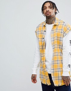 Oversize-рубашка без рукавов в клетку ASOS DESIGN - Желтый