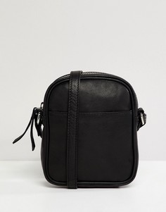 Маленькая кожаная сумка через плечо ASOS DESIGN - Черный