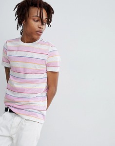 Футболка в винтажную полоску с непсами ASOS DESIGN - Розовый