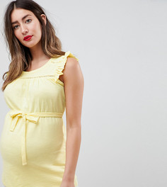 Трикотажный топ с оборками Mamalicious - Белый Mama.Licious