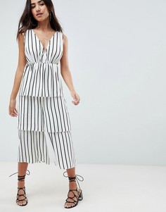 Комбинезон в полоску с ярусными штанинами ASOS DESIGN - Мульти