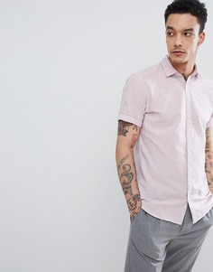 Рубашка с короткими рукавами из ткани с добавлением льна Jack &amp; Jones - Розовый