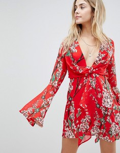 Платье мини с цветочным принтом Boohoo - Красный