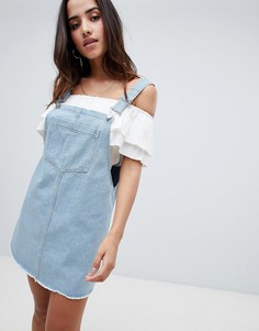 Джинсовое платье-комбинезон Boohoo - Синий