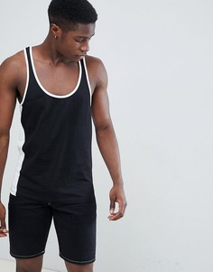 Черная майка со спиной-борцовкой и контрастными вставками ASOS DESIGN - Мульти