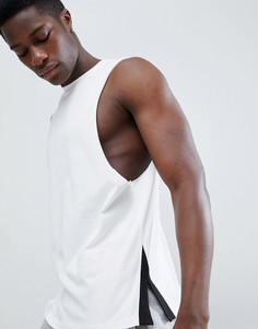 Белая майка с заниженными проймами и контрастными разрезами по бокам ASOS DESIGN - Мульти
