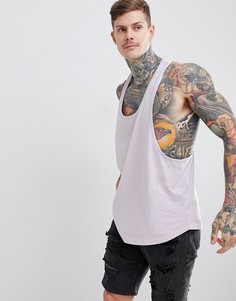 Фиолетовая майка со спиной-борцовкой и асимметричным подолом ASOS DESIGN - Фиолетовый
