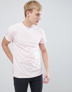 Розовая футболка с отворотами на рукавах New Look - Розовый