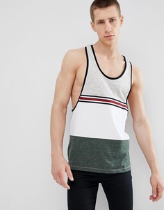 Зеленая майка-борцовка с контрастной кокеткой и отделкой ASOS DESIGN - Зеленый