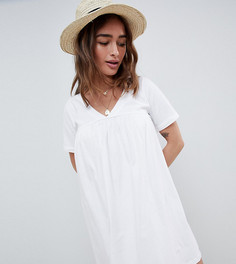 Хлопковое свободное платье ASOS DESIGN Petite Ultimate - Белый