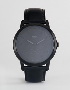 Черные часы с кожаным ремешком Fossil FS5447 The Minimalist - Черный