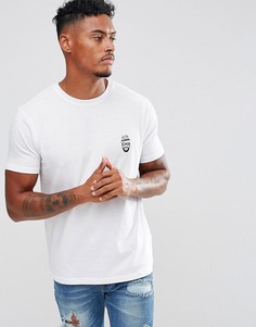 Футболка с вышитым логотипом в виде бородатого мужчины Brave Soul - Белый