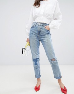 Синие джинсы в винтажном стиле с рваной отделкой ASOS DESIGN - Синий