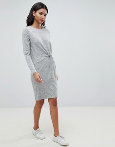 Трикотажное платье с перекрученной отделкой Esprit - Серый