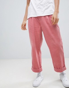 Розовые широкие брюки со складками ASOS DESIGN - Розовый