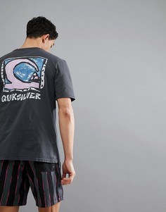 Черная футболка с принтом на спине Quiksilver Durable Dens - Черный