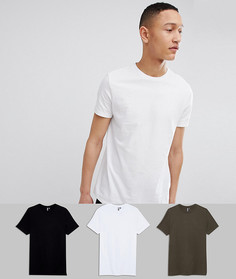 3 футболки с круглым вырезом ASOS DESIGN - СКИДКА - Мульти