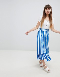 Юбка с оборкой на подоле New Look - Мульти