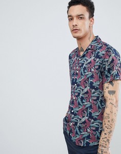 Рубашка с короткими рукавами и принтом Jack &amp; Jones Premium - Темно-синий