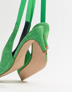 Замшевые туфли на каблуке ASOS WHITE Foxglove - Зеленый