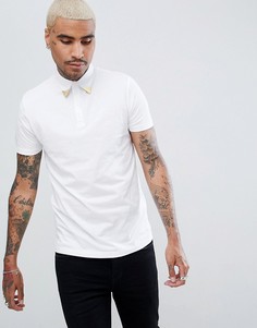 Белая футболка-поло с воротником в стиле вестерн ASOS DESIGN - Белый