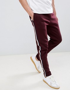 Бордовые джоггеры с лентой по бокам River Island - Красный